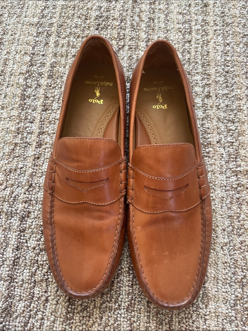 Polo by Ralph Lauren Tan Leather Penny Loafers